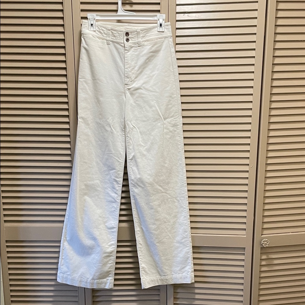 Faherty Cream Wide Leg Pants
